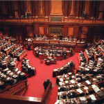 L'aula del Senato della Repubblica, uno dei due rami del Parlamento italiano