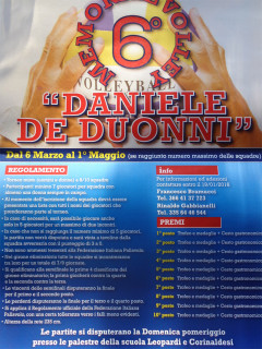 Il volantino del 6° memorial di volley Daniele De Duonni