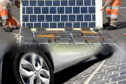 Superficie stradale rivestita di pannelli fotovoltaici