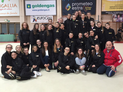 La Polisportiva Senigallia alla prima prova regionale di ginnastica del 2016 svoltasi al palazzetto dello sport di via Capanna