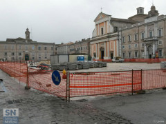 I lavori in piazza Garibaldi per il progetto Orti del Vescovo