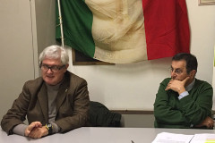I presidenti provinciale (a sx: Alessandro Bianchini) e locale (a dx: Leonardo Giacomini) ANPI durante il congresso di Senigallia del 12 febbraio 2016