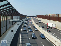 L'autostrada A14 a tre corsie e con barriere antirumore a Senigallia