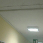 Le infilrazioni dovute all'allagamento all'ospedale di Senigallia