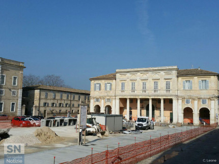 I lavori in piazza Garibaldi, a Senigallia