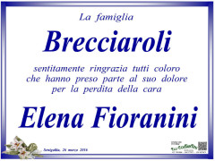 Scomparsa Elena Fioranini, ringraziamenti famiglia