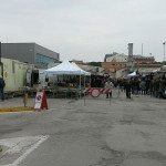 Mercato cittadino nel piazzale antistante lo stadio Bianchelli di Senigallia