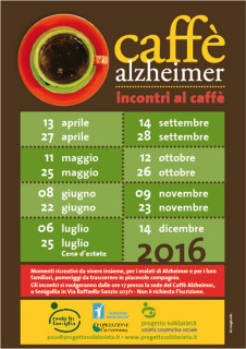 Calendario iniziative 2016 Caffè Alzheimer