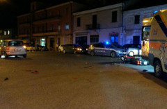 La scena dell'incidente, in viale Leopardi a Senigallia