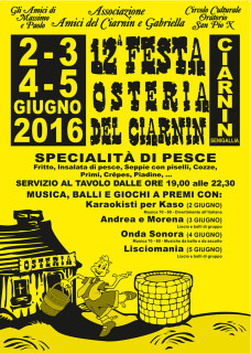 Festa dell'Osteria del Ciarnin - edizione 2016 - locandina