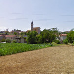La frazione di Brugnetto del comune di Trecastelli, vista dalla provinciale Corinaldese