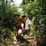 I ragazzi impegnati nel volontariato ambientale lungo il Percorrimisa a Senigallia