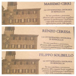 Conferimento della cittadinanza a Ceresa, Cirri e Solibello