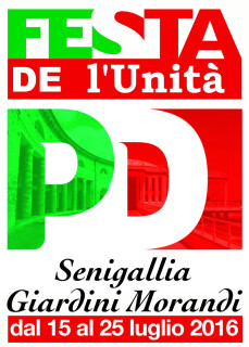Il manifesto della Festa de L'Unità 2016 a Senigallia