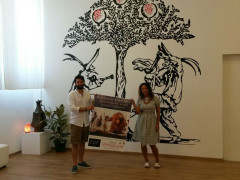Daniele Vocino e Catia Urbinelli presentano la mostra "Màscara, tra rito e mito" al teatro Nuovo Melograno di Senigallia