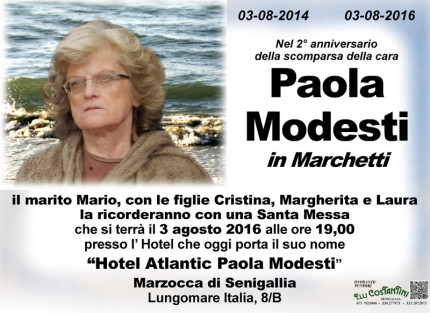Manifesto della famiglia Marchetti per Paola Modesti