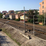 La linea ferroviaria in via Perugia, a Senigallia