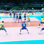 Un momento della finale di volley tra Italia e Brasile alle Olimpiadi 2016 di Rio de Janeiro