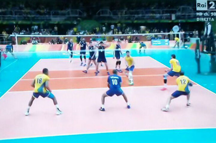 Un momento della finale di volley tra Italia e Brasile alle Olimpiadi 2016 di Rio de Janeiro