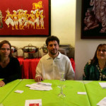 da sx Maria Loreta Pagnani, Mohamed Malih e Margherita Angeletti presentano l'associazione Stracomunitari