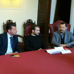 Da sinistra Maurizio Mangialardi, Sergio Canneto e Mauro Pierfederici presentano la stagione cinematografica 2016/17 curata dal circolo Linea d'Ombra a Senigallia