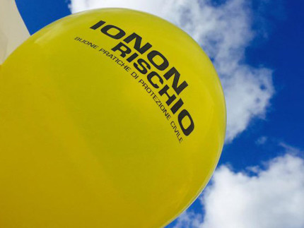 Un palloncino della campagna di comunicazione nazionale sui rischi naturali "Io non rischio" promossa dalla Protezione Civile