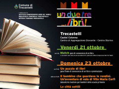 La locandina della manifestazione "Un, due, tre.... libri!" a Trecastelli