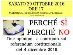 Referendum Costituzione, incontro pubblico