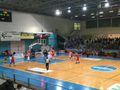 Un momento del match tra Bisceglie e la Pallacanestro Senigallia