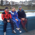 Linda Rossi, al centro, assieme al suo allenatore Roberto Sighel e al suo preparatore atletico Michele Ravagli