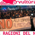 Locandina dell'incontro per il no alla riforma costituzionale promosso dallo spazio autogestito Arvultùra di Senigallia