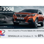 La locandina della giornata di porte aperte a Car Multiservice di Senigallia per il nuovo Peugeot 3008