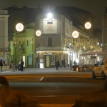 Piazza Saffi a Senigallia, illuminata con le luci di Natale 2016