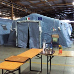 Il campo di accoglienza a Montefortino (FM), dopo il sisma del 30 ottobre 2016