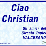 Il manifesto del circolo ippico Valcesano per Christian Giorgini