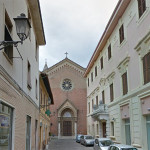 La chiesa dell'Immacolata tra via F.lli Bandiera e via Cavour a Senigallia