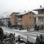 La neve caduta a Castelleone di Suasa nella mattinata di giovedì 5 gennaio 2017