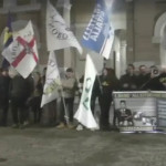 La manifestazione della Lega Nord in piazza Roma a Senigallia, domenica 22 gennaio