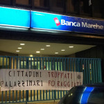 Casa Pound, protesta contro Banca Marche