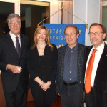 L'incontro al Rotary club di Senigallia: da sinistra Camillo Nardini, Simona Zava, Vito Maria Carfì e Andrea Avitabile
