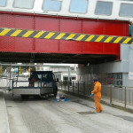 Lavori in via Dalmazia, a Senigallia: il Ponterosso dipinto di colore rosso