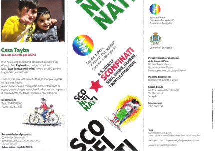 La brochure di "Sconfinati" della Scuola di Pace di Senigallia