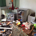 Devastazione in una casa in campagna