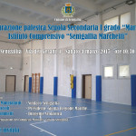 L'invito per l'inaugurazione della palestra della scuola Marchetti di Senigallia dopo il crollo del controsoffitto nel novembre 2014