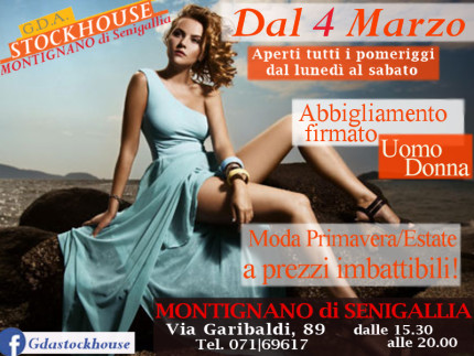 GDA Stockhouse a Montignano di Senigallia: dal 4 marzo 2017 abbigliamento firmato uomo/donna a prezzi imbattibili