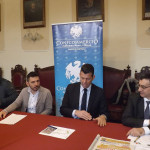 La presentazione del mercato europeo "L'Europa sul Velluto": da sinistra Campanile, Bramucci, Mangialardi e Polacco