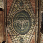 Una parte del soffitto della Chiesa di Sant’Antonio al Borgo, a Ostra Vetere