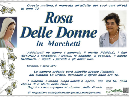 Necrologio Rosa Delle Donne