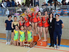 Le atlete Uisp della Ginnastica Ritmica al campionato regionale svoltosi il 2 aprile a Porto Recanati
