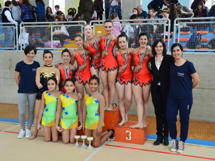 Le atlete Uisp della Ginnastica Ritmica al campionato regionale svoltosi il 2 aprile a Porto Recanati